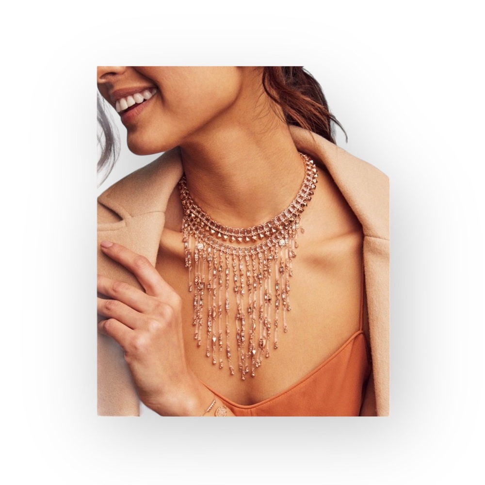 new Kendra Scott ® ❤︎ Oscar Crystal Collar Necklace ❤︎ Sparkly Lilac Stones ❤︎ - Picture 4 of 15